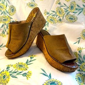 Sam Edelman 7.5 shoes cork wedge slide